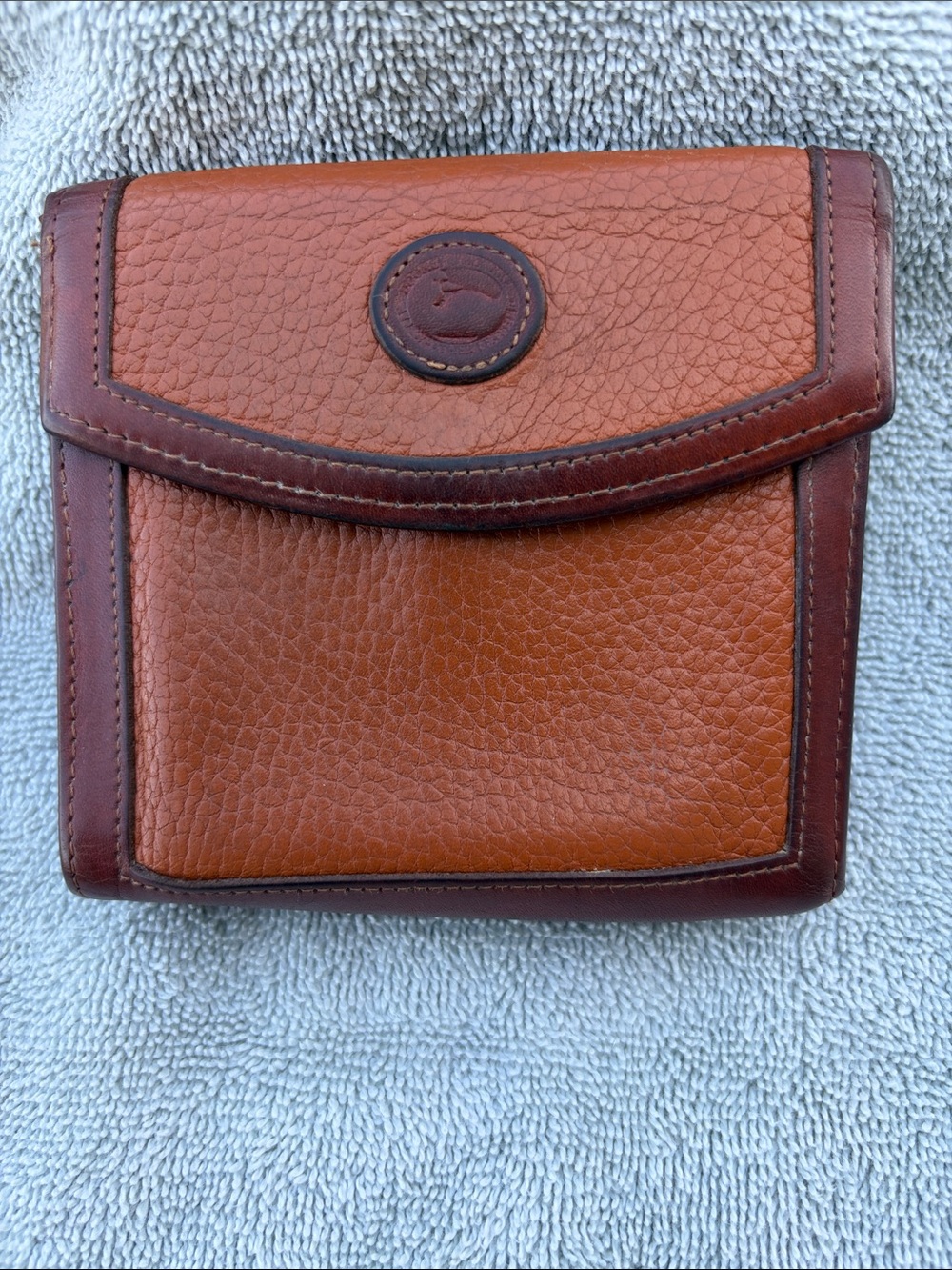 Dooney and Bourke Leather Fold-Over Pouch in Brown